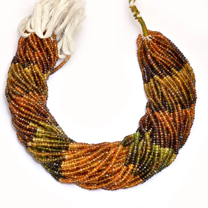 Cuentas facetadas Rondelle de 3mm-4mm de turmalina de gasolina | Hilo de 14 pulgadas | Cuentas de piedras preciosas semipreciosas de turmalina natural - Product Image 1