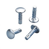 Vis à rivets hélicoïdaux moletés en alliage de zinc écologique moderne pour meubles 7x1x2.5x10.5mm, plaqué zinc