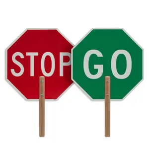 Handheld doppelseitig reflektierende Fußgänger überweg Wache Verkehrs kontroll paddel Handheld Sicherheits warnung Stop/Go Verkehrs zeichen