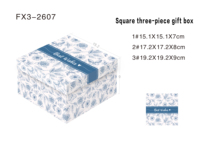 Lot de 3 boîtes rigides oblongues en carton recyclé avec motifs imprimés et estampage à chaud pour emballage cadeau d'anniversaire, de mariage ou de fête