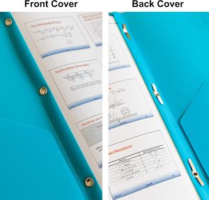 Thư mục 6 mảnh, chất kết dính 3 vòng với khóa kim loại, 6 màu ven biển, thích hợp cho đồ dùng học tập và văn phòng. - Product Image 3