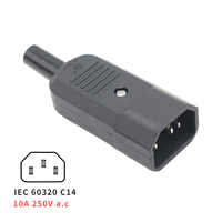 Adaptateur d'alimentation LANZMFG LZ-14-T1, prise IEC C14, prise C13, 10A, connecteur mâle, bricolage, connexion de prise électrique, industriel, noir, 250V