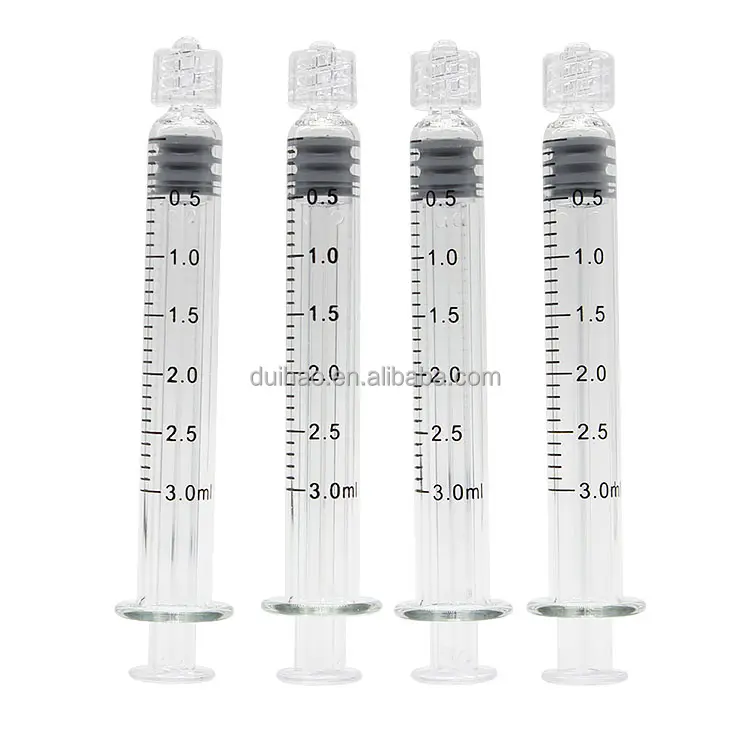 Standart mezuniyet ile 0.5-10 ml önceden doldurulmuş cam şırıngalar