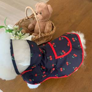 Impermeable para Mascotas con Estampado de Frutas, Chubasquero sin Mangas con Capucha Transparente, Bolsillo Trasero con Cierre de Velcro, Chaqueta para Perros para Exteriores - Product Image 5