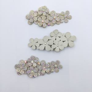 Grosir 3D bunga berlian imitasi tambalan kristal Dekorasi DIY Appliqued untuk sepatu pakaian tas topi - Product Image 1