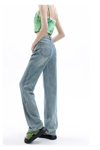 กางเกงยีนส์เอวสูงทรงหลวมขาบานแบบยาวสำหรับผู้หญิง ขายส่ง รับสั่งทำตามแบบ - Product Image 6