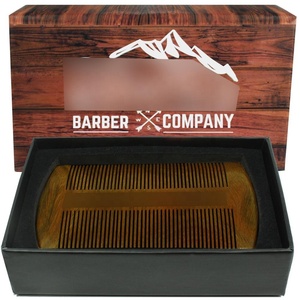 Peigne à barbe professionnel 10 pièces, boîte d'emballage cosmétique personnalisée en carton, pour <span class=keywords><strong>moustache</strong></span>, peigne en bois de santal - Product Image 4