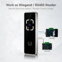 Terminal de contrôle d'accès 2 en 1 Wiegand RS485 Lecteur de cartes QR RFID Boîtier métallique étanche IP65 Déverrouillage à distance par application