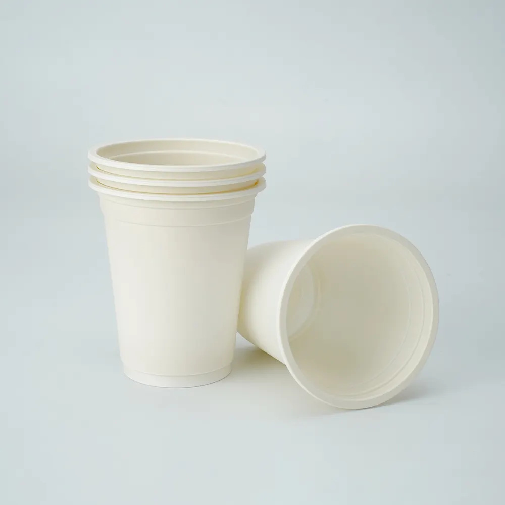 12 온스 350ml 옥수수 전분 플라스틱 시음 음료 컵 저렴한 공장 가격 직접 OEM ODM 생분해 일회용 옥수수 전분 컵