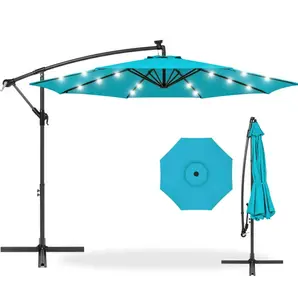 Payung gantung teras taman warna MODE payung Led pencahayaan teras pisang gantung payung luar ruangan