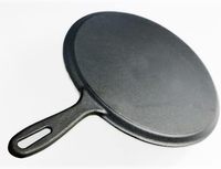 Poêle à crêpes de 28cm en fonte pré-assaisonnée antiadhésive pour la cuisine de la maison Poêle à crêpes en fonte de grande taille de 29cm Poêle à tawa