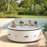 Bain à remous gonflable portatif avec la station thermale de pompe de chauffage électrique pour 4-6 adultes pour l'intérieur de jardin d'arrière-cour