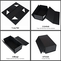 Boîte cadeau en papier avec ruban magnétique de luxe, en matériaux recyclés, structure rigide, doublure en éponge, logo personnalisé, plusieurs couleurs