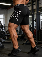 Pantalones Cortos de Ciclismo hasta la Rodilla para Hombre, para Deportes y Fitness, Baloncesto, Secado Rápido, Alta Elasticidad, Ajuste Ceñido