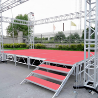 Scène extérieure mobile de luxe antidérapante pour événements, podium facile à installer, équipement d'éclairage pour concerts et mariages, scène extérieure en aluminium