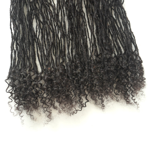 KAMA, venta al por mayor, 100%, extensiones de cabello humano Remy brasileño, extensiones de Rastas, extensión de enclavamiento, Microlocs de cabello humano con extremos rizados - Product Image 4