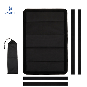 Pare-soleil pour fenêtre de camping-car HOMFUL, fixation magnétique ou à crochets et boucles, isolation <span class=keywords><strong>4</strong></span> couches, protection UV, tapis de fenêtre noir - Product Image 1