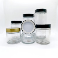 Remplissage et distribution faciles 370ml Grand pot rond en verre Ergo 380ml avec couvercles en métal à finition à cosse profonde
