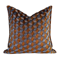 Coussins carrés RUIYI de luxe léger, vintage, rétro, à motif diamant, en jacquard écologique, bleu caramel gris, tissage géométrique 3D pour canapé