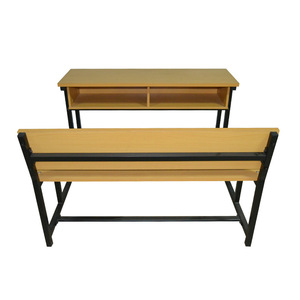 Conjunto de escritorio y silla escolar 100*750*850 de madera maciza estilo moderno minimalista para uso en el aula MG-K28 - Product Image 4