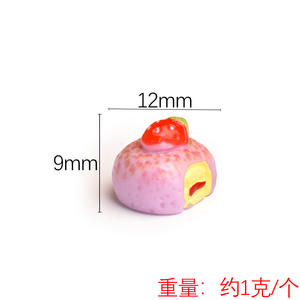 Gâteau aux fraises résine Mini Cabochons alimentaires pour maison de poupée fausse nourriture bijoux à bricoler soi-même artisanat décoration accessoires - Product Image 6