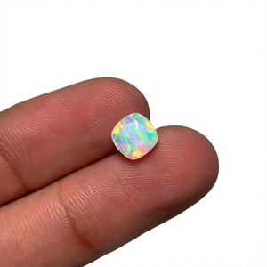 Piedras Preciosas Sueltas de Ópalo de Fuego Blanco Natural de 8mm, Corte Cojín, Piedra de Nacimiento de Octubre, Ópalo de Fuego Welo con Juego de Color para Joyería - Product Image 6