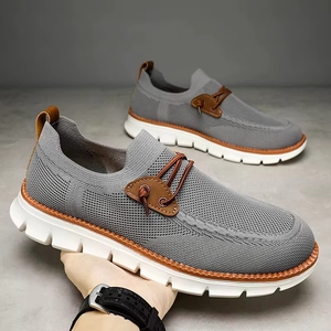 Men's Trendy Breathable Mesh Woven Walking <b>Shoes</b> Zipper Closure Casual Outdoor Lightweight Business Spring/Autumn Winter Animal - Product Image 5