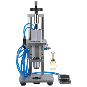 Semi automatic pneumatic bottle cap capping pressing sealing machine for perfume bottle plastic jar inner plug