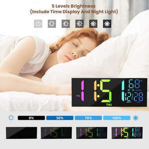 Высококачественные Многофункциональные цифровые часы-13-дюймовый HD-дисплей, автоматический светочувствительный, подходит для офиса/гостиной - Product Image 3