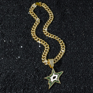 Vente en gros Dallas Stars Chaîne Collier Charm Ice Cuban Collier pour personnalisé <span class=keywords><strong>NFL</strong></span> MLB NHL Team Pendentif <span class=keywords><strong>Meilleur</strong></span> cadeau Fans - Product Image 6