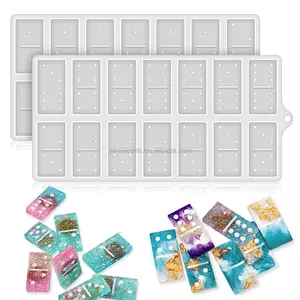 Moldes de resina dominó diy, 1 conjunto de 28 cavidades, molde de silicone para resina epóxi, molde para jogos dominó