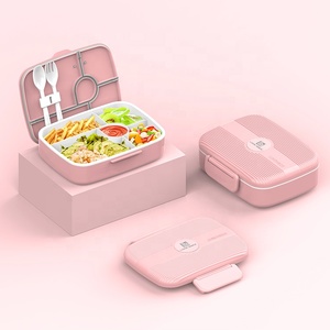 Phổ Biến Trẻ Em Kín 5-Khoang Bento Hộp Ăn Trưa Lò Vi Sóng An Toàn Dao Kéo Với Dễ Thương Phim Hoạt Hình In Cấp Thực Phẩm - Product Image 2