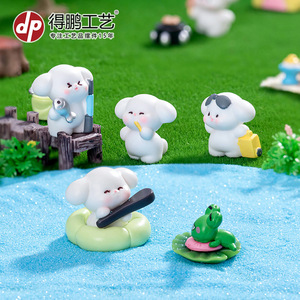 Dp Craft Mini Resin Dog Figurines Camping Set <b>Cartoon</b> Style Desktop Ornament - Product Image 2