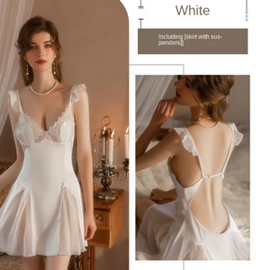 Abito <span class=keywords><strong>Sensuale</strong></span> in Pizzo Senza Spalline per Donne, Stile Puro Desiderio, Sensazione di Alta Qualità, <span class=keywords><strong>Camicia</strong></span> <span class=keywords><strong>da</strong></span> <span class=keywords><strong>Notte</strong></span> Sottile Multicolore - Product Image 6