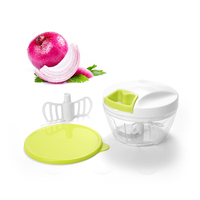 Coupe-légumes manuel en plastique Smile Mom, hachoir à aliments rapide et magique, lames en acier inoxydable, vente en gros