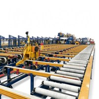 Table de refroidissement pour extrusion d'aluminium 1800T, 65KW, 380V, avec table de dévidage PLC et ligne de convoyage avec tireur pour le marché africain