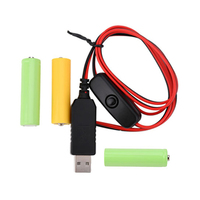 Éliminateur de batterie 1.5v 3v 4.5v 6v LR6 AA LR03 AAA Remplacer l'interrupteur USB ON OFF câble de chargeur d'alimentation pour jouets électroniques à lumière LED