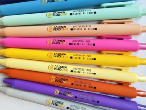 Best Bulk Plastic Cheap Multicolored Rubber Coated Ballpoint <b>Pens</b> OEM <b>Retractable</b> Custom Printed Logo BKS LY7388 Black Ink - Product Image 3