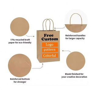 Bolsa de Papel Kraft con Asa de Cuerda Trenzada, de Lujo, con Impresión de Logotipo Personalizado, MOQ de Una Unidad - Product Image 2