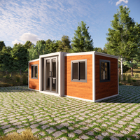 Maison conteneur à panneaux sandwich EPS, design contemporain respirant, emballage plat, extensible, utilisation 10 ans