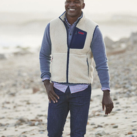 Gilet polaire sans manches pour l'extérieur avec poche zippée Gilet en Sherpa réversible uni à fermeture éclair