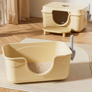 Extra-Large Open Cat Litter <b>Box</b> - Splash-Proof Semi-Enclosed Cat Toilet Factory <b>Drop</b>-Shipping - Product Image 5