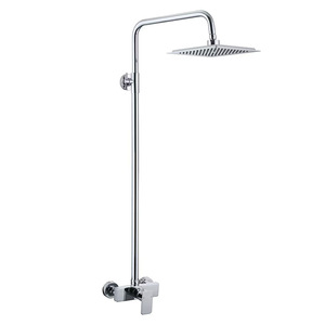 Jazzda Brass Shower Set 10 Inch Rainhead Wall <b>Mounted</b> Hotel Bathroom Fixture - Product Image 2