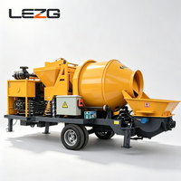 Machine intégrée diesel de malaxage et de pompage de béton pour remorque, idéale pour le coulage de fondations de maisons et de terrasses