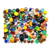 Vente en gros de billes décoratives plates en verre, pierres précieuses colorées, galets, remplisseurs de vase, gravier d'aquarium, table artisanale de bricolage, art déco