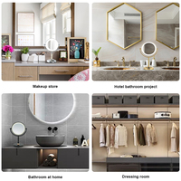 Miroir de maquillage LED double face portable et personnalisable, style minimaliste, avec commande tactile, pour chambre, dressing et hôtel