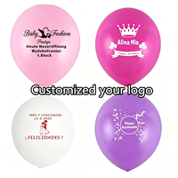 Ballons personnalisés de 12 pouces, imprimés en une seule couleur, avec logo et texte personnalisés, pour la décoration de mariages, d'anniversaires, de fêtes et d'événements professionnels