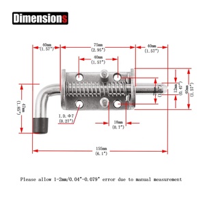XDRD Loquet à ressort robuste en acier au carbone, avec goupille de verrouillage à ressort, résistant à la corrosion, thermolaqué, 5 - Product Image 2