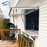 Fenêtre à auvent moderne personnalisée avec vérin à gaz, cadre en alliage d'aluminium, isolation thermique, fenêtres pliantes