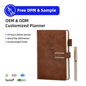 Carnet Kawaii mignon avec serrure, poche zippée, journal intelligent <span class=keywords><strong>rechargeable</strong></span>, mini carnet de notes en cuir PU avec stylo - Product Image 2